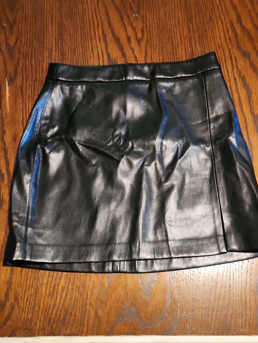 Pink Lily Black Faux Leather Mini Skirt